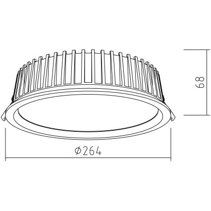 APLED - Lámpara empotrable LED RONDO WOODLINE LED/18W/230V 3000K diá. 26 cm ceniza madera maciza