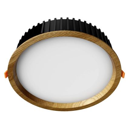 APLED - Lámpara empotrable LED RONDO WOODLINE LED/18W/230V 3000K diá. 26 cm roble madera maciza