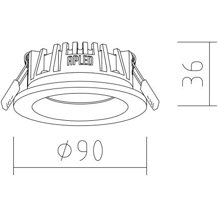 APLED - Lámpara empotrable LED RONDO WOODLINE LED/3W/230V 3000K diá. 9 cm ceniza madera maciza