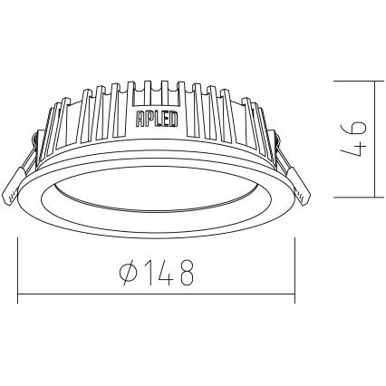 APLED - Lámpara empotrable LED RONDO WOODLINE LED/6W/230V 3000K diá. 15 cm ceniza madera maciza