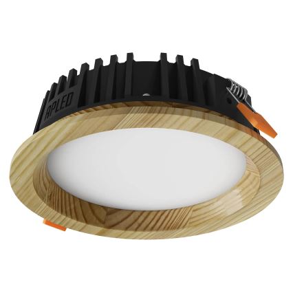 APLED - Lámpara empotrable LED RONDO WOODLINE LED/6W/230V 4000K diá. 15 cm pino madera maciza