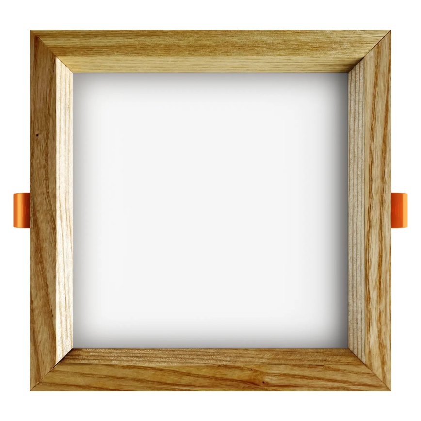 APLED - Lámpara empotrable LED SQUARE WOODLINE LED/12W/230V 3000K 17x17 cm ceniza madera maciza