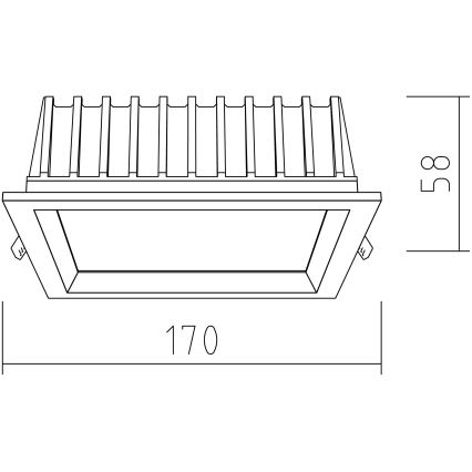 APLED - Lámpara empotrable LED SQUARE WOODLINE LED/12W/230V 3000K 17x17 cm ceniza madera maciza