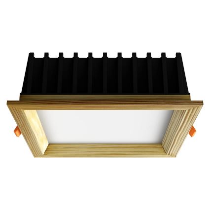 APLED - Lámpara empotrable LED SQUARE WOODLINE LED/12W/230V 4000K 17x17 cm pino madera maciza