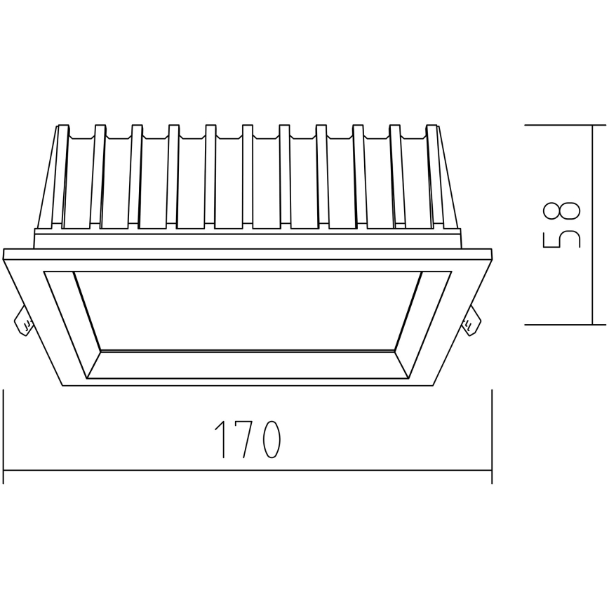 APLED - Lámpara empotrable LED SQUARE WOODLINE LED/12W/230V 4000K 17x17 cm pino madera maciza