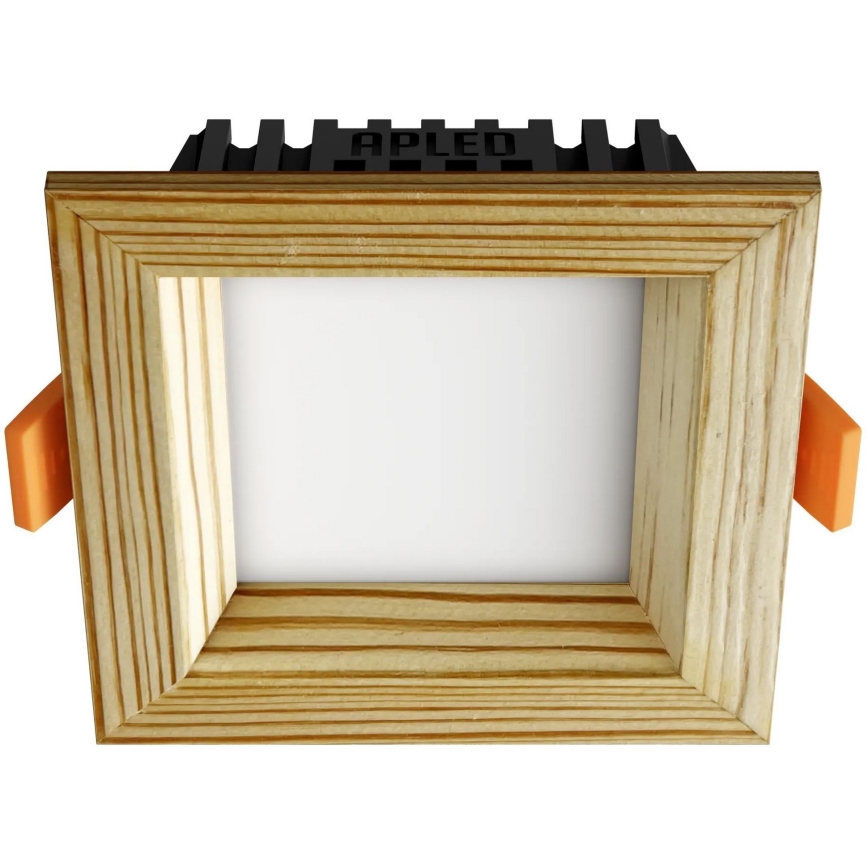 APLED - Lámpara empotrable LED SQUARE WOODLINE LED/3W/230V 3000K 9x9 cm pino madera maciza