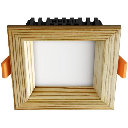 APLED - Lámpara empotrable LED SQUARE WOODLINE LED/6W/230V 3000K 12x12 cm pino madera maciza