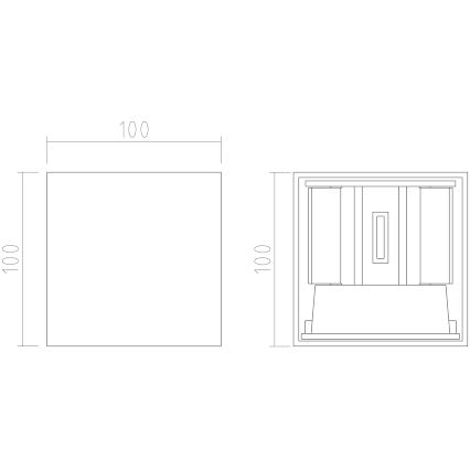 APLED - LED Aplique exterior CUBE 2xLED/3W/230V IP65