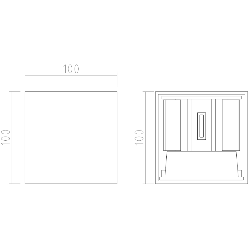 APLED - LED Aplique exterior CUBE 2xLED/3W/230V IP65