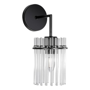 Aplique 1xE27/60W/230V negro/transparente