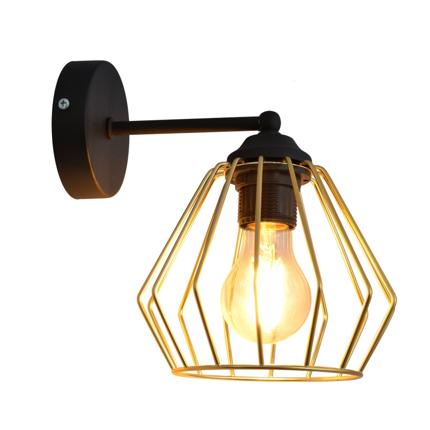 Aplique AGAT 1xE27/15W/230V oro/negro