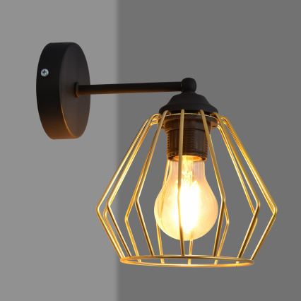 Aplique AGAT 1xE27/15W/230V oro/negro