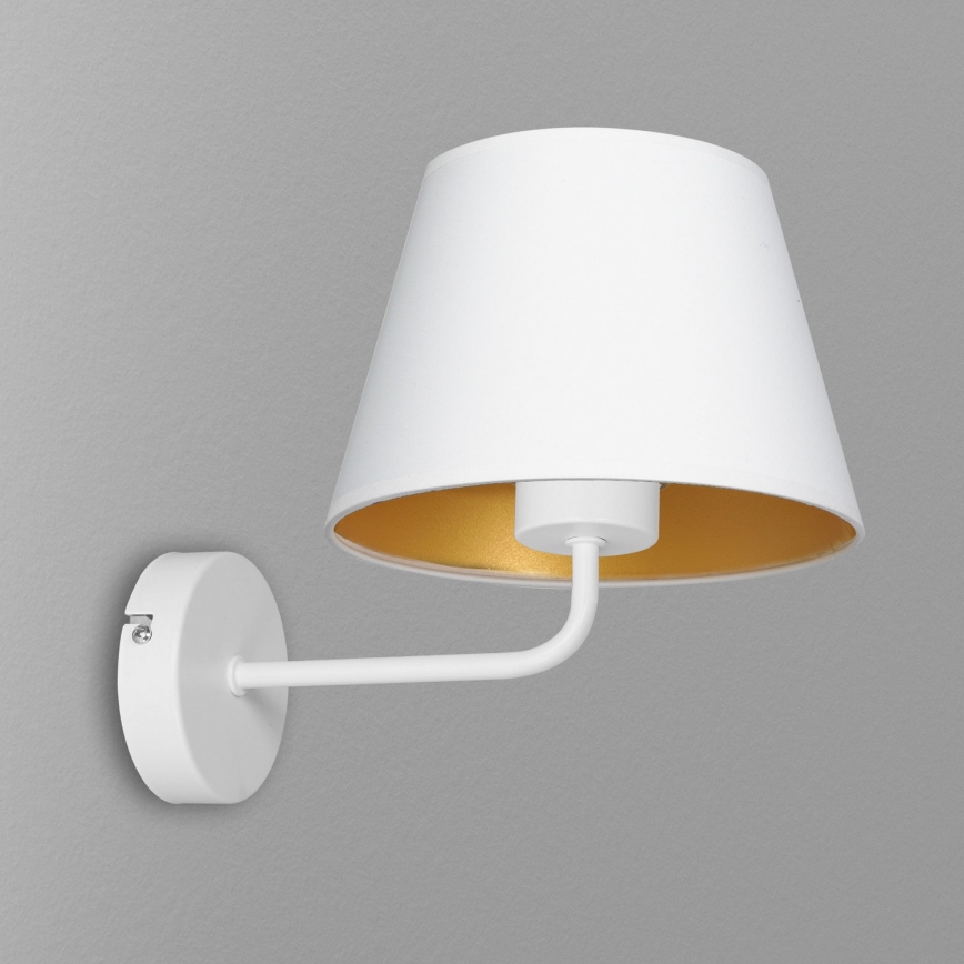Aplique ARDEN 1xE27/60W/230V blanco/dorado
