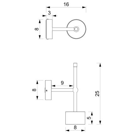 Aplique ARENA 1xGX53/11W/230V negro/cromo