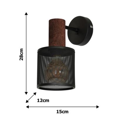 Aplique ARES BLACK 1xE27/60W/230V
