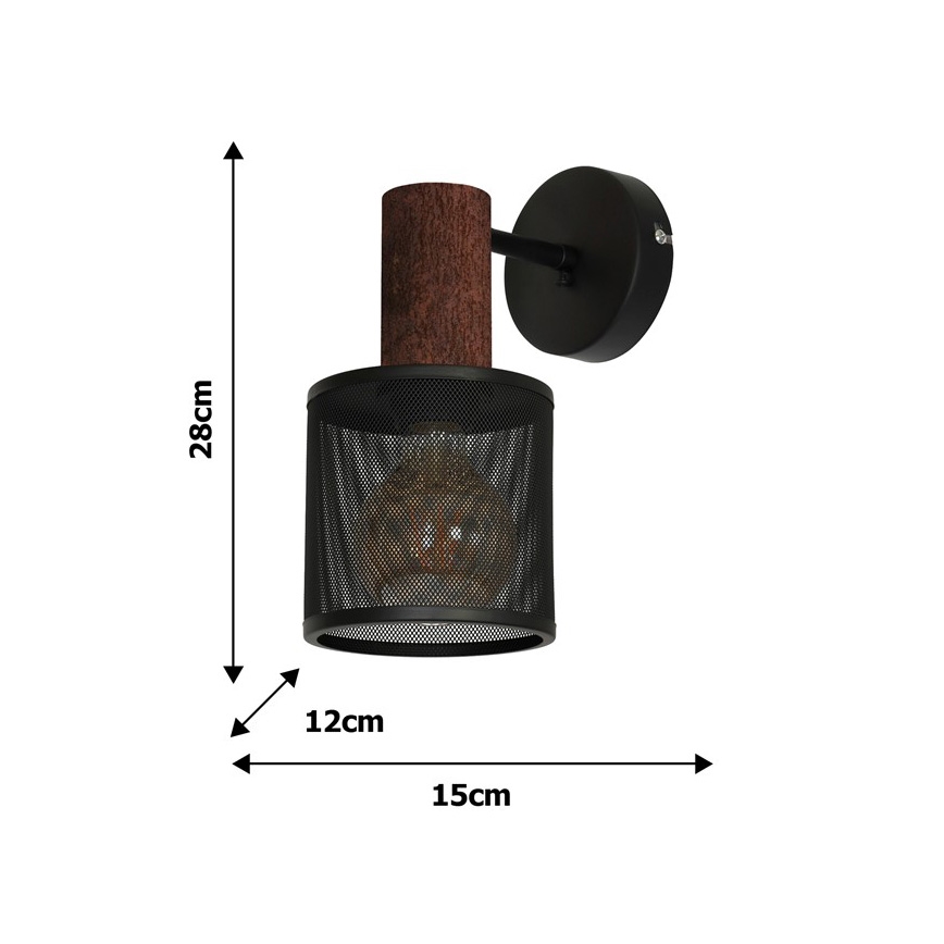 Aplique ARES BLACK 1xE27/60W/230V