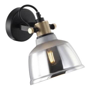 Aplique ASGARD 1xE27/11W/230V gris/negro/dorado