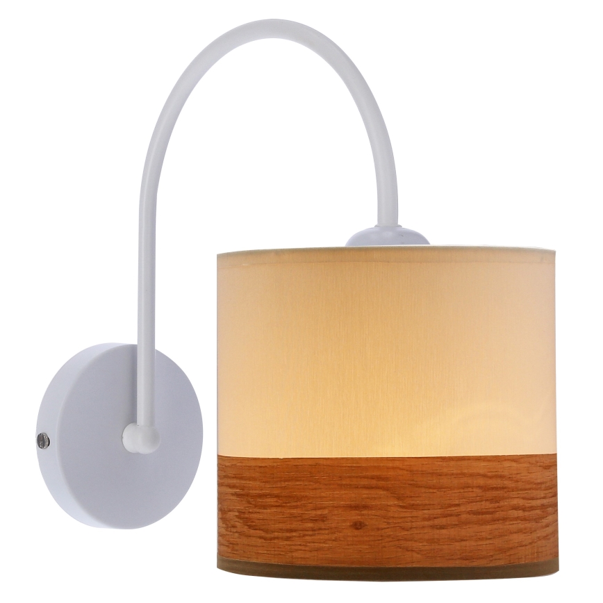 Aplique BIANCO 1xE27/40W/230V blanco/marrón