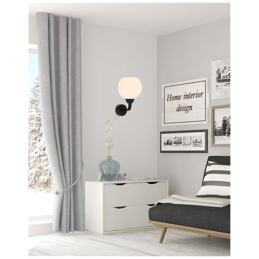Aplique CALDERA 1xE27/60W/230V negro