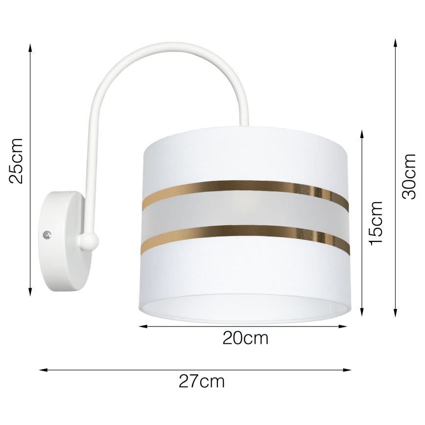 Aplique CORAL 1xE27/60W/230V blanco