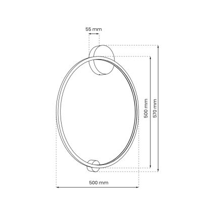 Aplique de baño LED SATURNO LED/25W/230V IP44 antracita