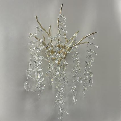 Aplique de cristal 3xG9/40W/230V dorado