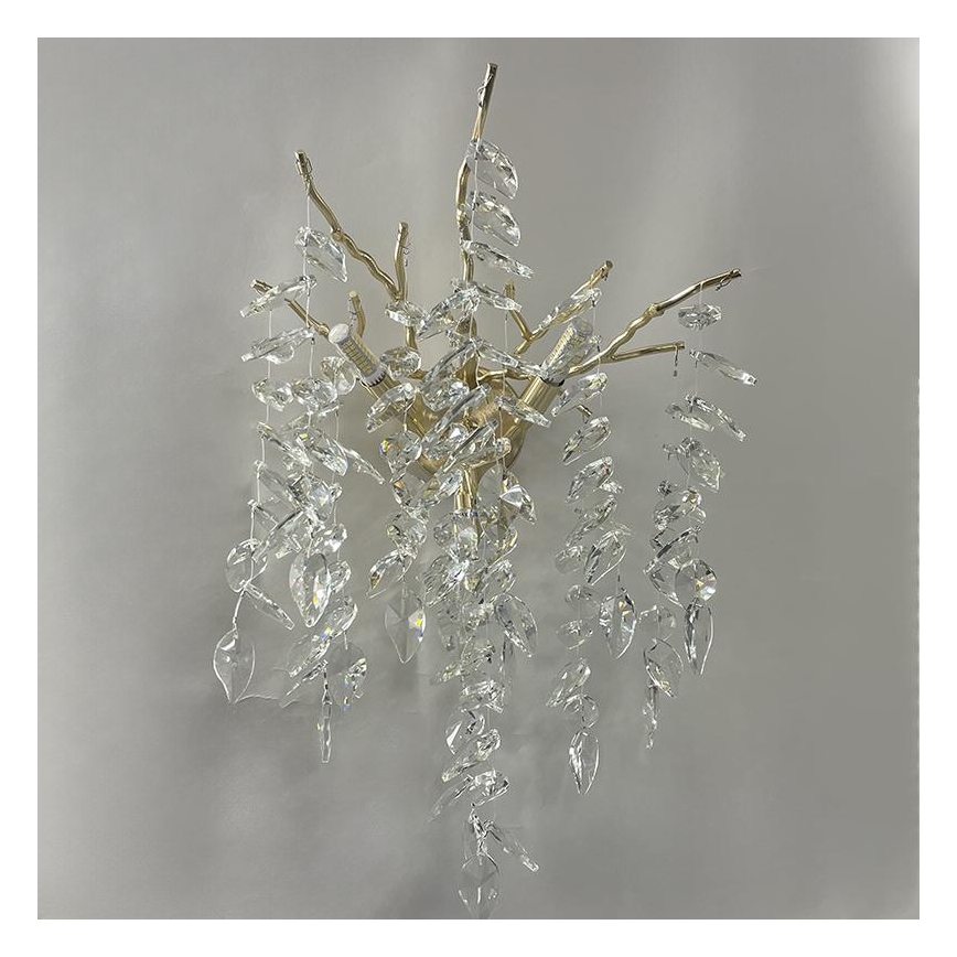 Aplique de cristal 3xG9/40W/230V dorado