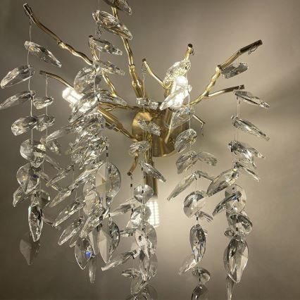 Aplique de cristal 3xG9/40W/230V dorado