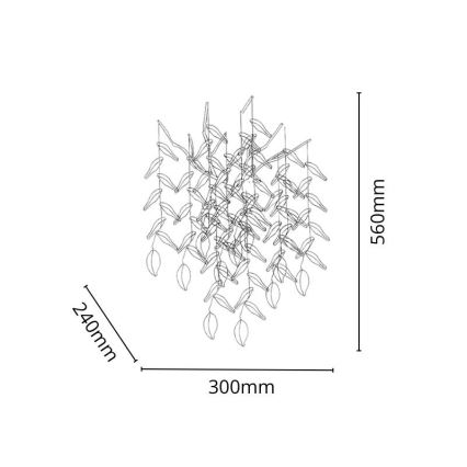 Aplique de cristal 3xG9/40W/230V dorado