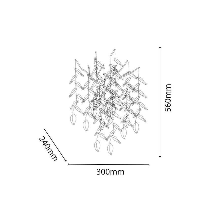 Aplique de cristal 3xG9/40W/230V dorado