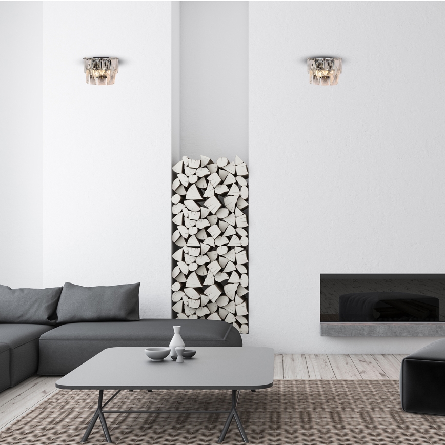 Aplique de cristal CHELSEA 2xE14/40W/230V cromo brillante