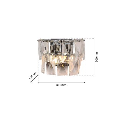 Aplique de cristal CHELSEA 2xE14/40W/230V cromo brillante