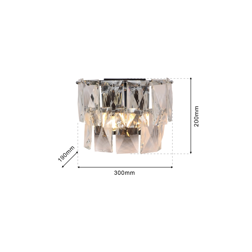 Aplique de cristal CHELSEA 2xE14/40W/230V cromo brillante
