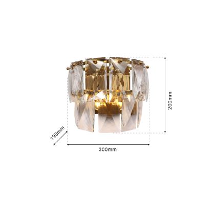 Aplique de cristal CHELSEA 2xE14/40W/230V dorado