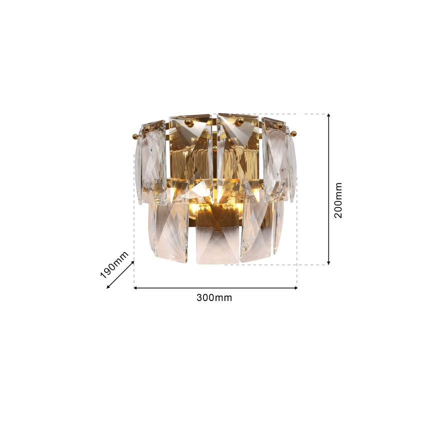 Aplique de cristal CHELSEA 2xE14/40W/230V dorado