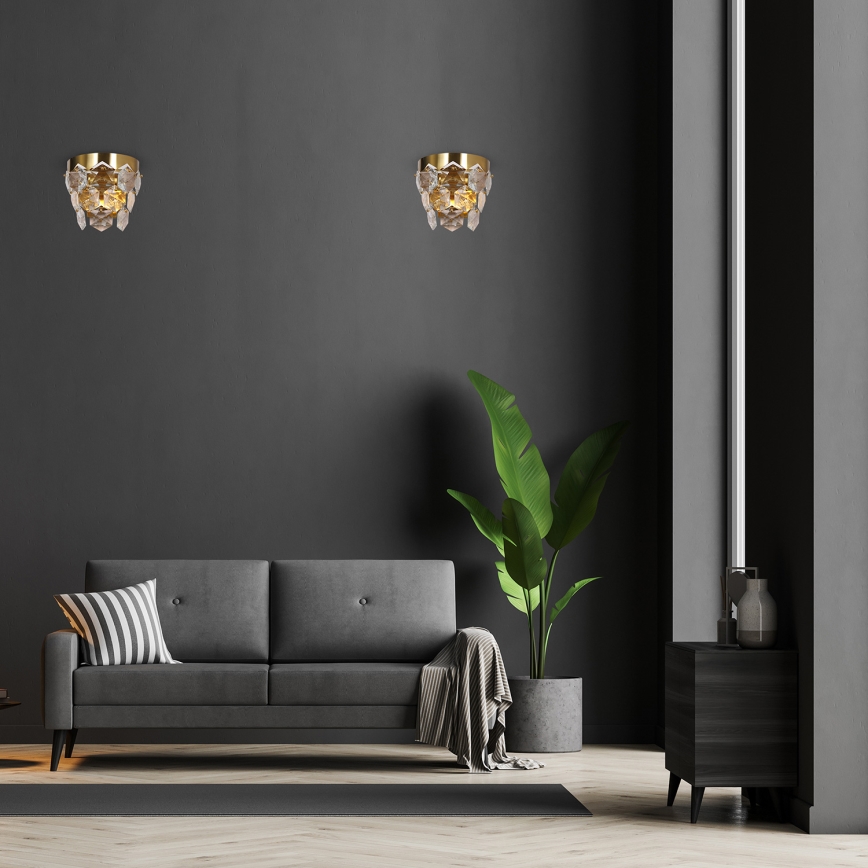 Aplique de cristal GRACE 2xE14/40W/230V dorado