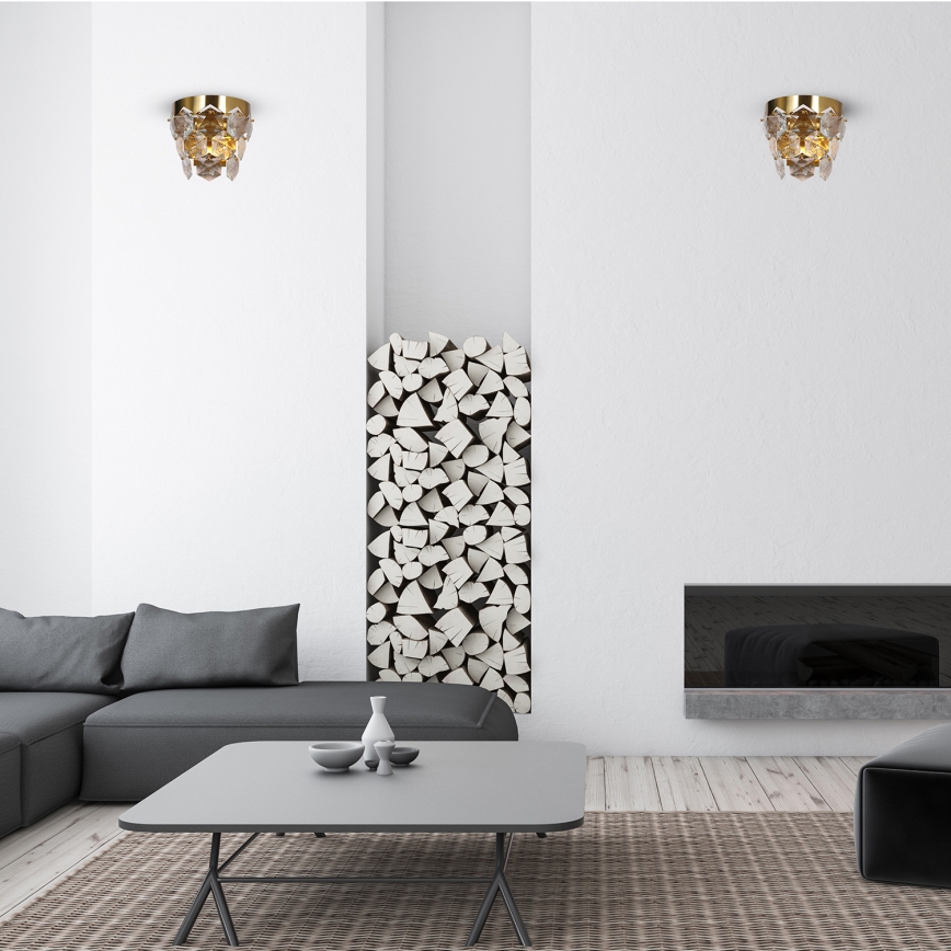 Aplique de cristal GRACE 2xE14/40W/230V dorado