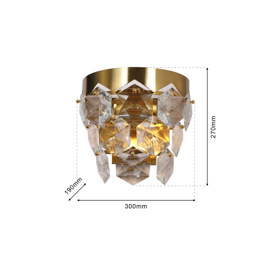 Aplique de cristal GRACE 2xE14/40W/230V dorado