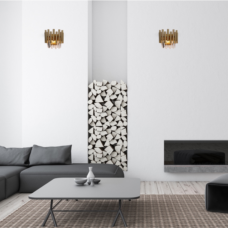Aplique de cristal MADISON 2xE14/40W/230V dorado