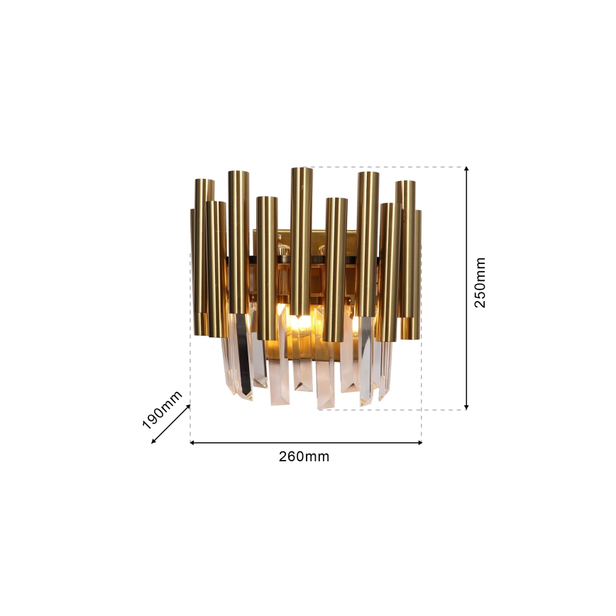 Aplique de cristal MADISON 2xE14/40W/230V dorado