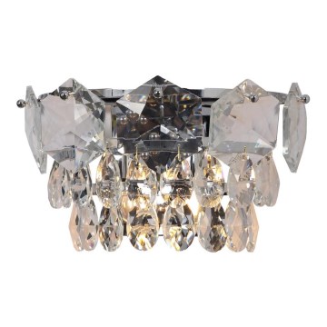Aplique de cristal SELENA 2xE14/40W/230V cromo brillante