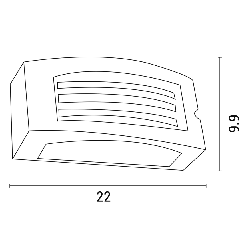 Aplique de exterior 1xE27/10W/230V IP54 gris