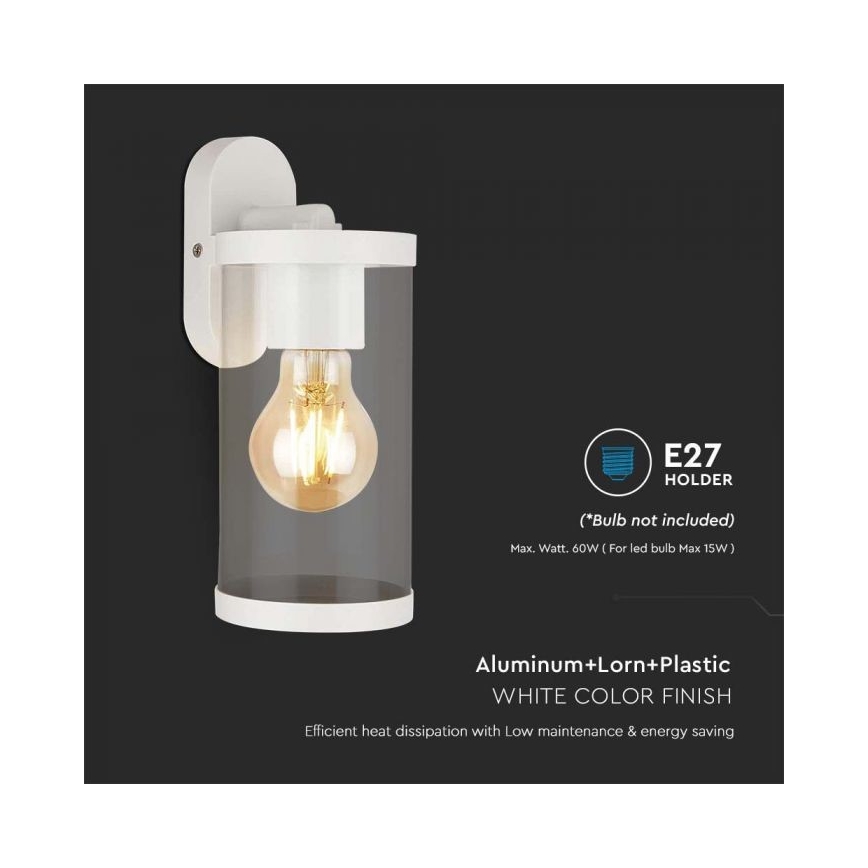 Aplique de exterior 1xE27/60W/230V IP44 blanco