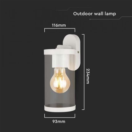 Aplique de exterior 1xE27/60W/230V IP44 blanco