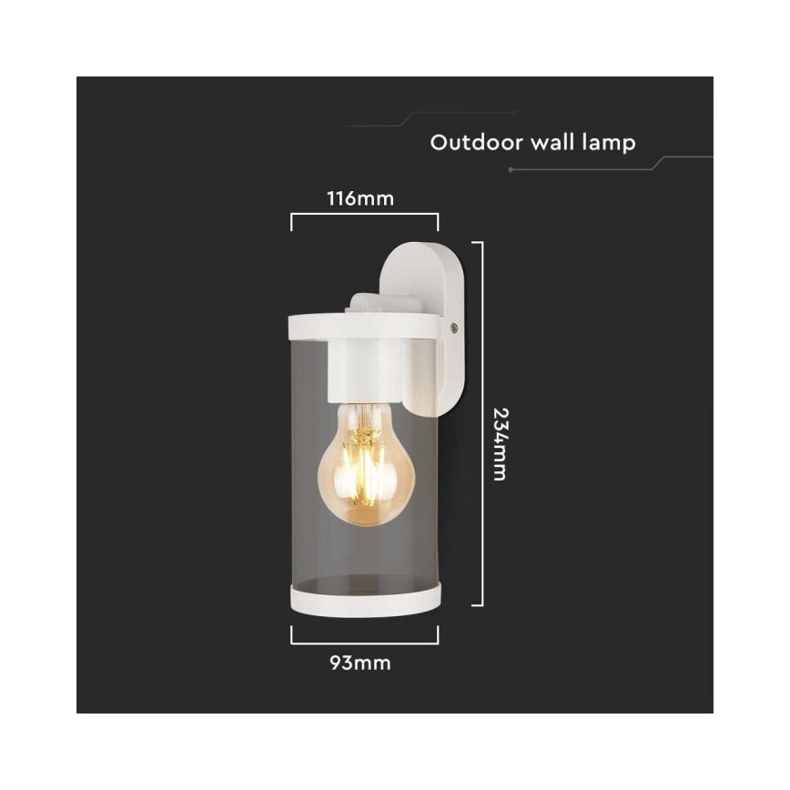 Aplique de exterior 1xE27/60W/230V IP44 blanco