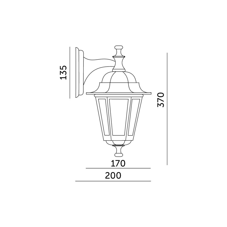 Aplique de exterior 1xE27/60W/230V IP44 dorado