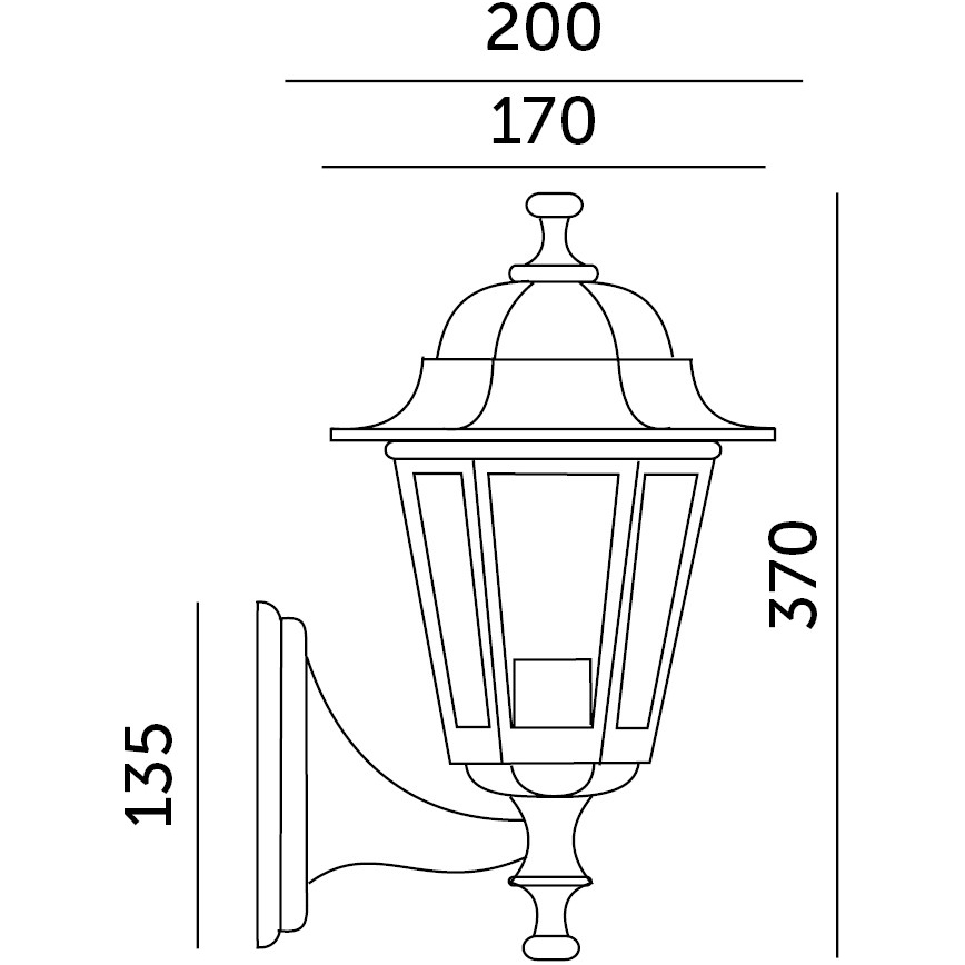 Aplique de exterior 1xE27/60W/230V IP44 negro