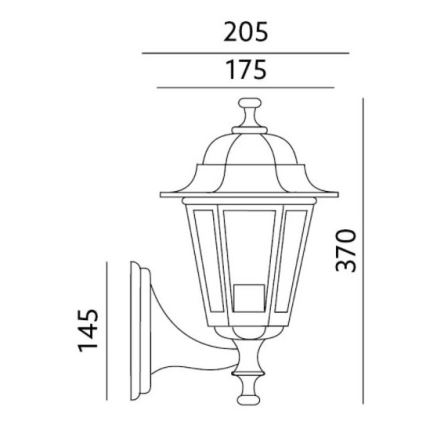 Aplique de exterior 1xE27/60W/230V IP44 negro