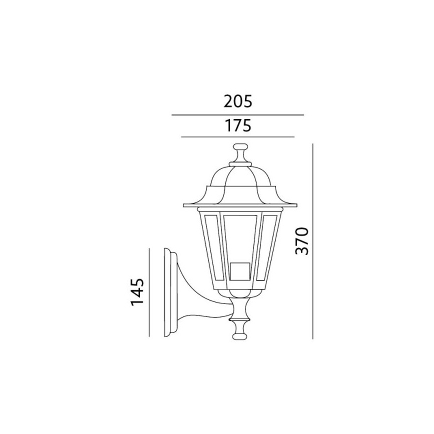 Aplique de exterior 1xE27/60W/230V IP44 negro