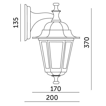 Aplique de exterior 1xE27/60W/230V IP44 negro